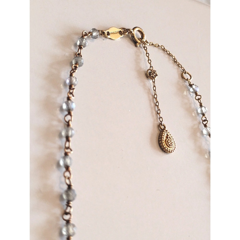 ★ Satya Jewelry 18k gold vermeil .925 labradorite beaded link chain necklace